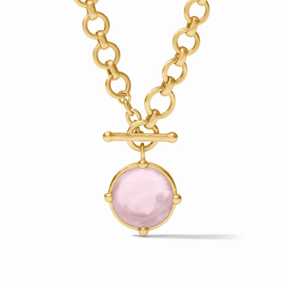 Julie Vos Gold Necklace with Pink Pendant